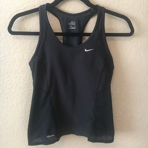 Nike Dry Fit Black Tank with Built-in Bra